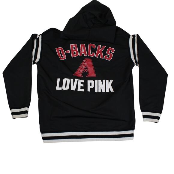 Victoria's Secret PINK MLB Arizona Diamondbacks Hoodie Womens Small Black Zip Up - Picture 2 of 8
